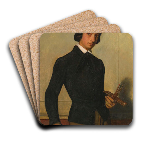 Portrait Of A Young Artist by Alexandre Cabanel Art Drink Coaster set