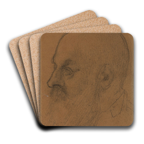 Tte d'homme by Pierre Puvis de Chavannes Art Drink Coaster set
