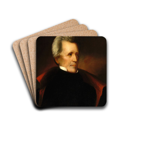 Portrait of Andrew Jackson by Ralph Eleaser Whiteside Earl Drink Coasters - set of 4 Portrait of Andrew Jackson by Ralph Eleaser Whiteside Earl Drink Coasters - set of 4