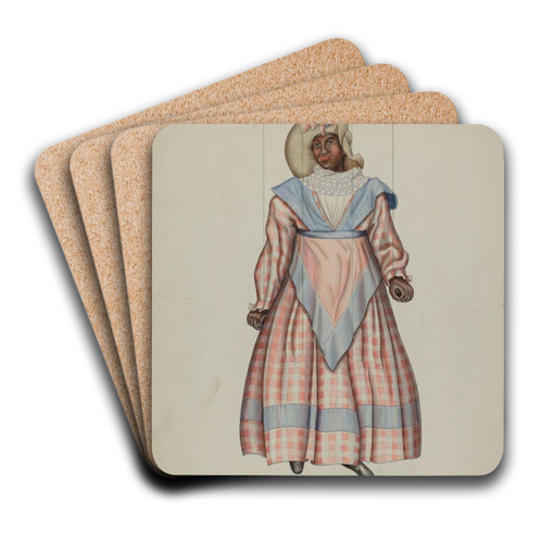 Puppet - Liza by Bertha Semple Art Drink Coaster set