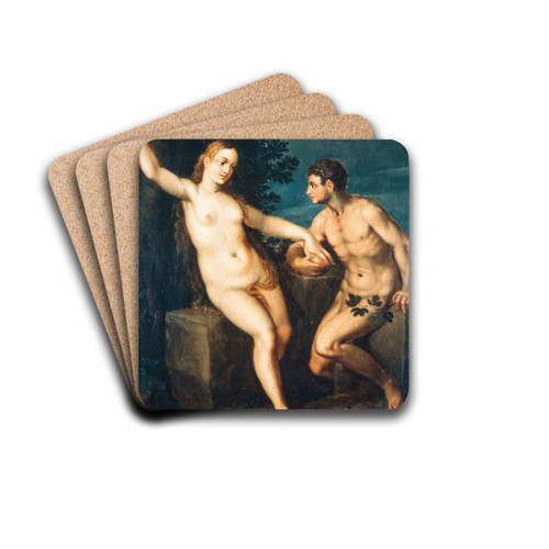 The Fall of Man by Hans Rottenhammer Drink Coasters - set of 4