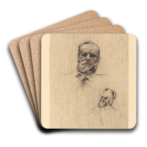 Victor Hugo, De Face II by Auguste Rodin Art Drink Coaster set Victor Hugo, De Face II by Auguste Rodin Art Drink Coaster set