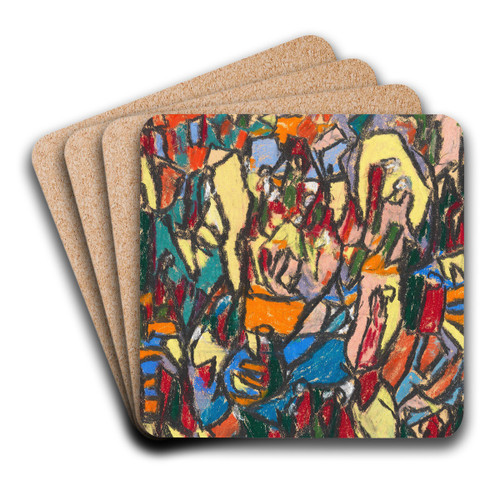Belebte Landschaft by Adolf Hlzel Art Drink Coaster set Belebte Landschaft by Adolf Hlzel Art Drink Coaster set