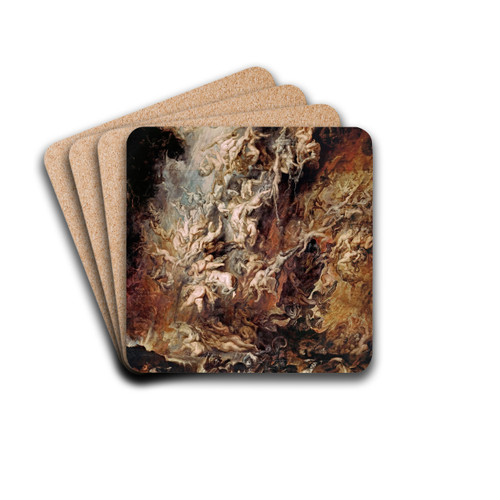 Fall of the Damned by Peter Paul Rubens Drink Coasters - set of 4 Fall of the Damned by Peter Paul Rubens Drink Coasters - set of 4