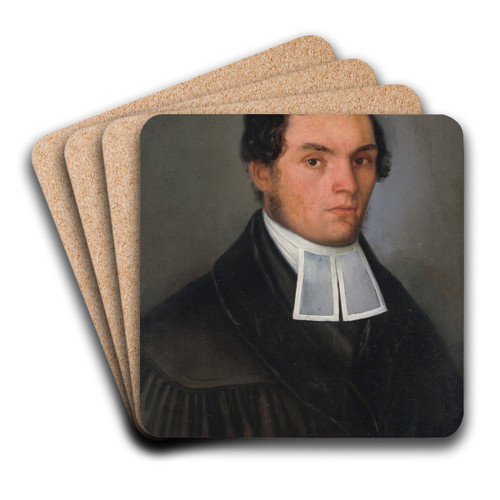 Portrait of Jn Droppa by Peter Michal Boh Art Drink Coaster set Portrait of Jn Droppa by Peter Michal Boh Art Drink Coaster set