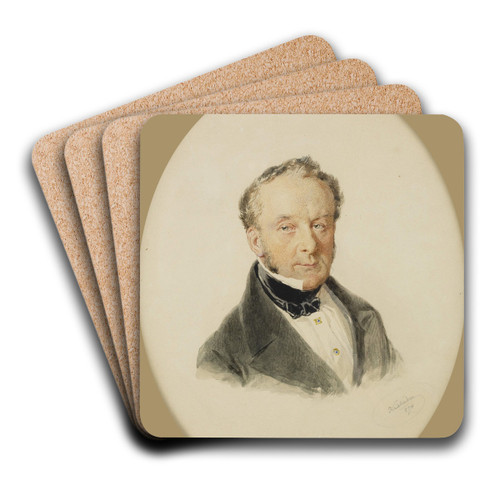 Herrenportrait by Josef Kriehuber Art Drink Coaster set