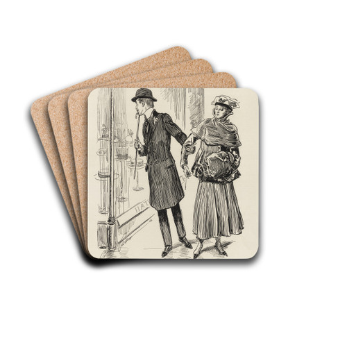The latest things in Men's styles by Charles Dana Gibson Drink Coasters - set of 4