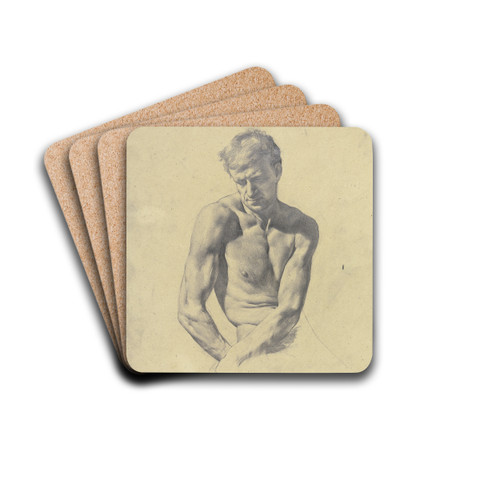 Male semi-nude by Karl Stauffer-Bern Drink Coasters - set of 4