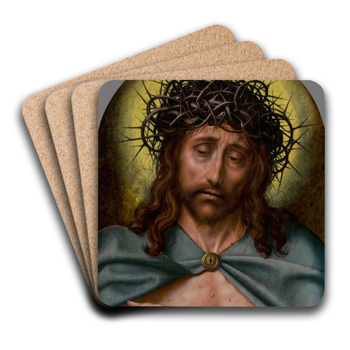 Christ as the Man of Sorrows by Quentin Massys Art Drink Coaster set