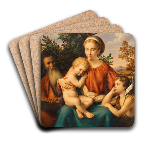 The Holy Family with St. John the Baptist as a child by Johann Eduard Wolff Art Drink Coaster set