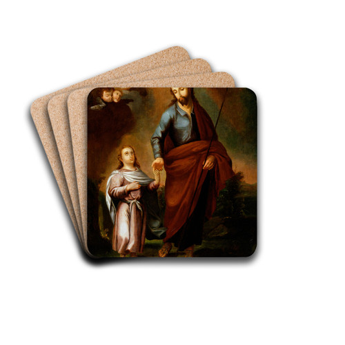 San Jose y el Cristo nino by Jos Campeche y Jordn Drink Coasters - set of 4