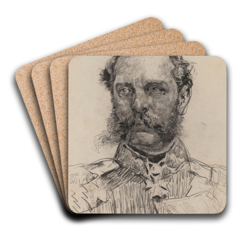 Portrait of a Man by James Ensor Art Drink Coaster set