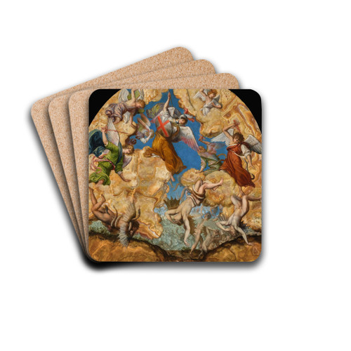 The Fall Of The Rebel Angels by Orazio Gentileschi Drink Coasters - set of 4