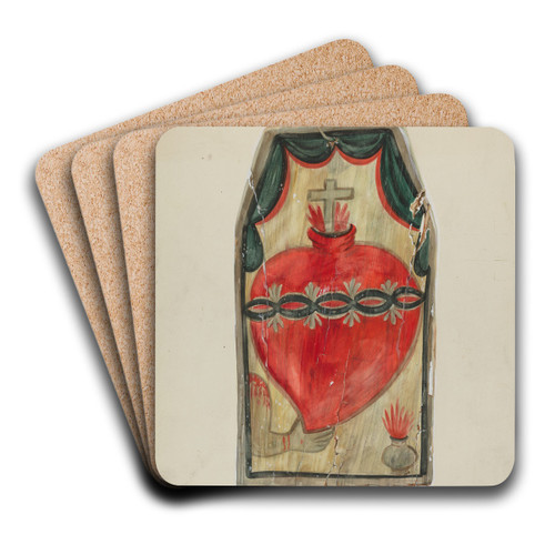 Retablo (Sacred Heart) by Majel G. Claflin Art Drink Coaster set