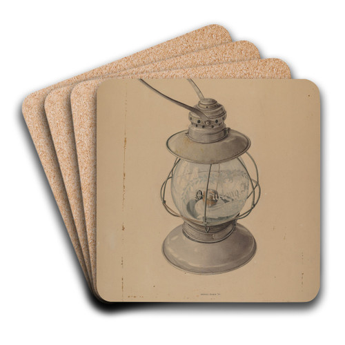 Kerosene Lantern by Samuel Faigin Art Drink Coaster set