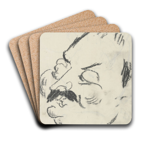Head of Ugi Battenberg by Max Beckmann Art Drink Coaster set