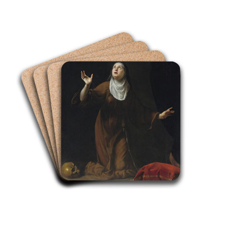 A Nun Saint by Simone Pignoni Drink Coasters - set of 4 A Nun Saint by Simone Pignoni Drink Coasters - set of 4