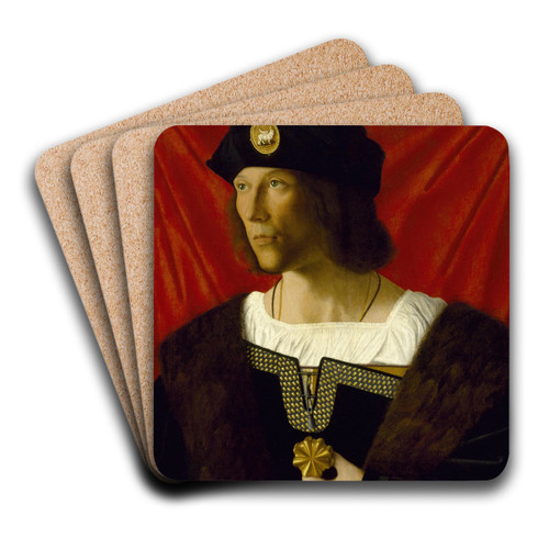 Portrait of a Man by Bartolomeo Veneto Art Drink Coaster set