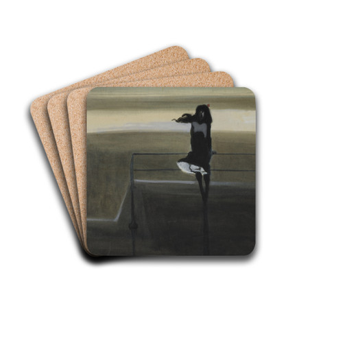 The gust of wind by Lon Spilliaert Drink Coasters - set of 4 The gust of wind by Lon Spilliaert Drink Coasters - set of 4