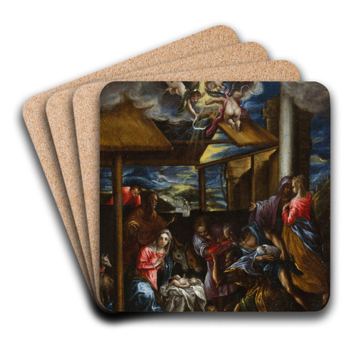 The Adoration Of The Shepherds by El Greco (Domenikos Theotokopoulos) Art Drink Coaster set
