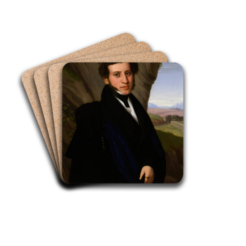Portrait of Sam Ehrenstamm by Eduard Friedrich Leybold Drink Coasters - set of 4