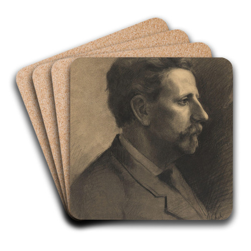 A Man in Profile by Gustav Wentzel Art Drink Coaster set