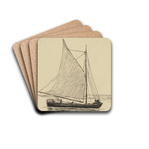 Schiff by Hans Thoma Drink Coasters - set of 4