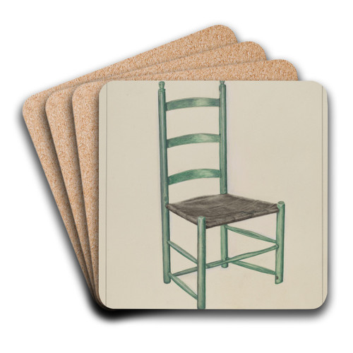 Ladder Back Chair - Called Jolting Chair by Magnus S. Fossum Art Drink Coaster set