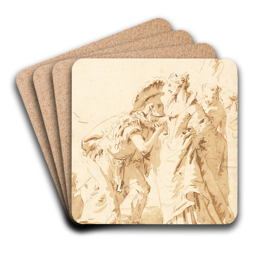 The Meeting of Antony and Cleopatra by Giovanni Battista Tiepolo Art Drink Coaster set