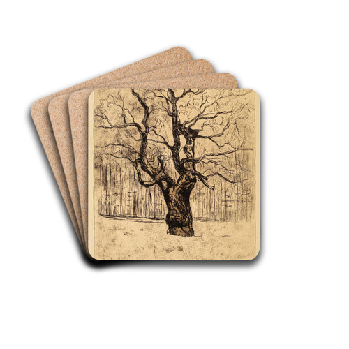 The Oak by Edvard Munch Drink Coasters - set of 4