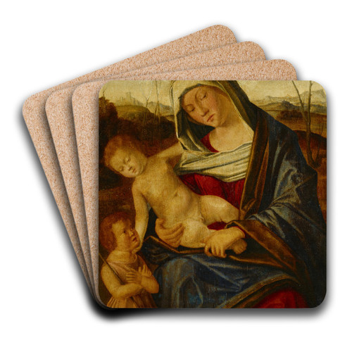 The Virgin with Child and the Infant Saint John the Baptist by Benedetto Diana Art Drink Coaster set