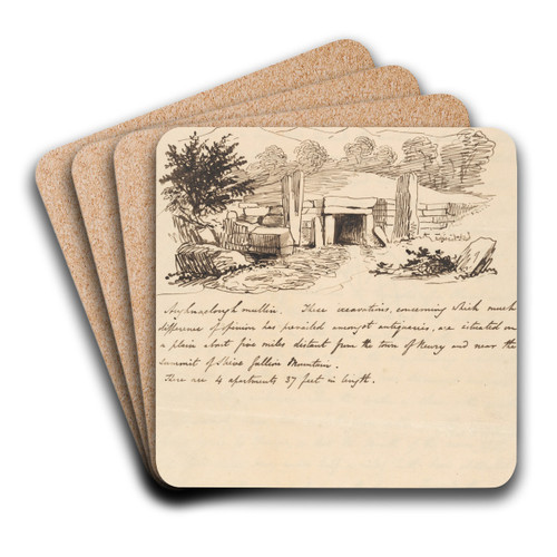 Tumulus near Newry by Thomas Crofton Croker Art Drink Coaster set