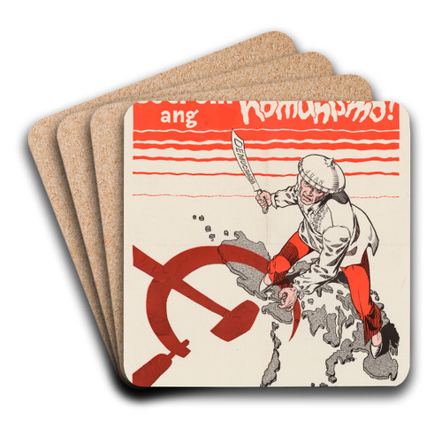 Stop Communism by U.S. Information Agency Art Drink Coaster set