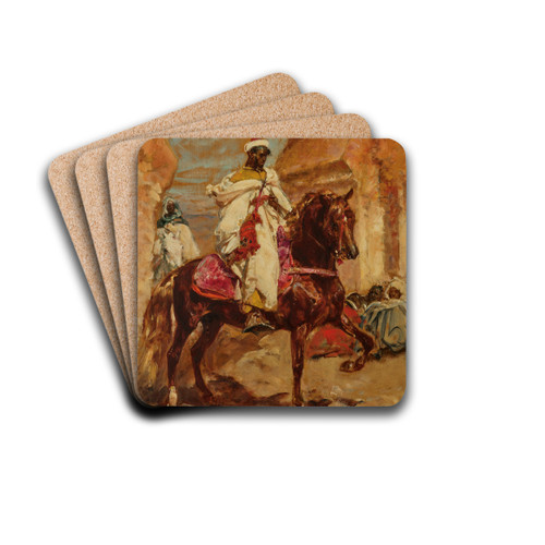 Cavalier arabe by Henri milien Rousseau Drink Coasters - set of 4 Cavalier arabe by Henri milien Rousseau Drink Coasters - set of 4