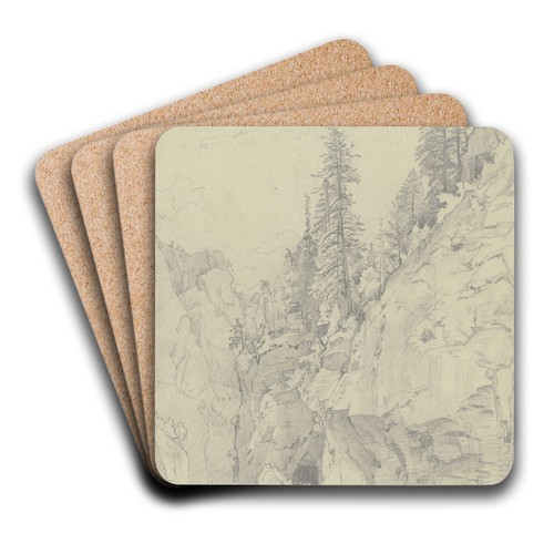 The Via Mala by Johann Wilhelm Schirmer Art Drink Coaster set