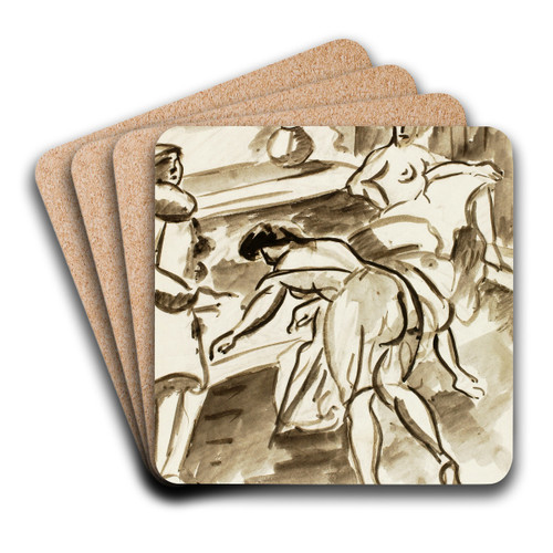 Three Women by Carl Newman Art Drink Coaster set Three Women by Carl Newman Art Drink Coaster set