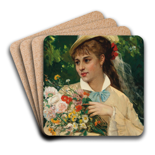 The flower girl by Leonardo Gasser Art Drink Coaster set