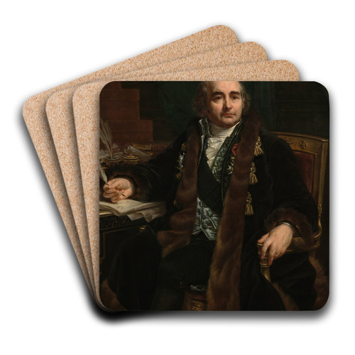 Portrait of Count Jean-Antoine Chaptal by Antoine-Jean Gros Art Drink Coaster set Portrait of Count Jean-Antoine Chaptal by Antoine-Jean Gros Art Drink Coaster set