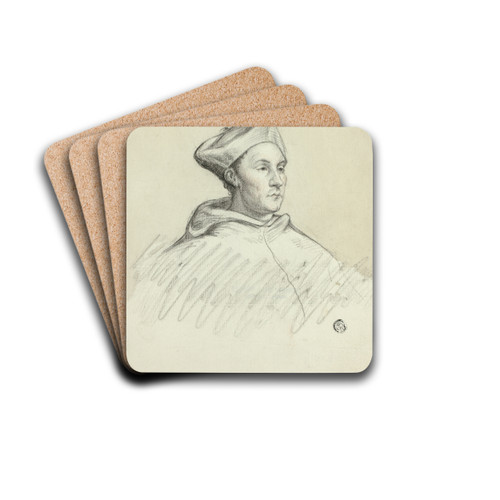 Portrait of a Cardinal by Follower of Anthony van Dyck Drink Coasters - set of 4