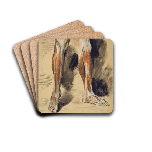 Studies of a right Leg by Eugne Delacroix Drink Coasters - set of 4