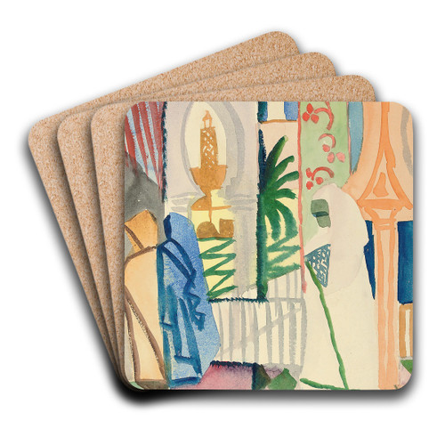 In der Tempelhalle by August Macke Art Drink Coaster set