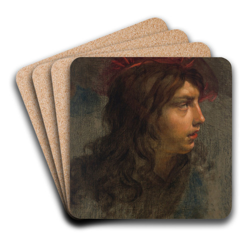 Head of a youth by Cesare Dandini Art Drink Coaster set
