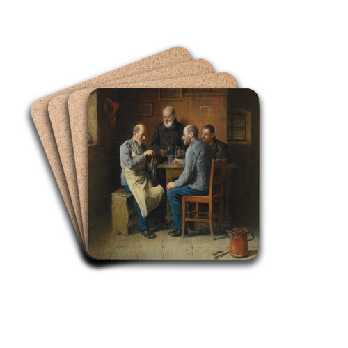 Umtrunk der Veteranen by Friedrich Friedlnder Drink Coasters - set of 4