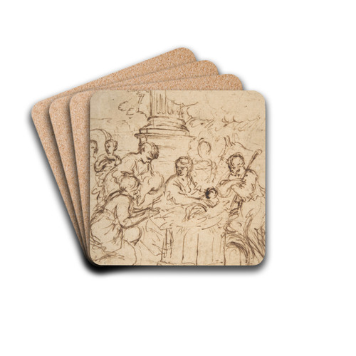 The Adoration of the Shepherds. by Pietro da Cortona Drink Coasters - set of 4 The Adoration of the Shepherds. by Pietro da Cortona Drink Coasters - set of 4