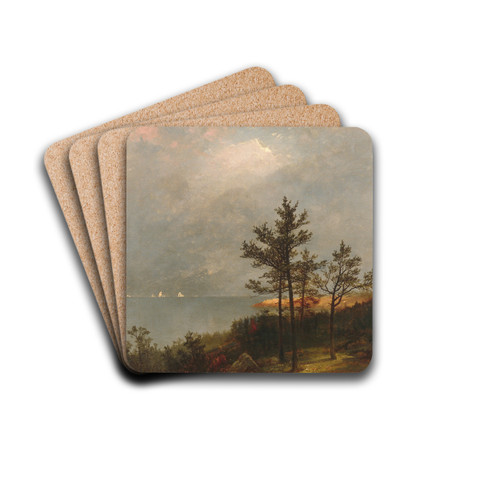 Gathering Storm on Long Island Sound by John Frederick Kensett Drink Coasters - set of 4