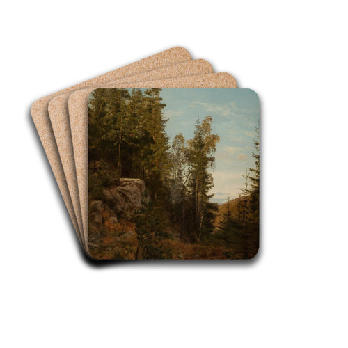 Skoginterir. Bjelland, Mandal by Amaldus Nielsen Drink Coasters - set of 4