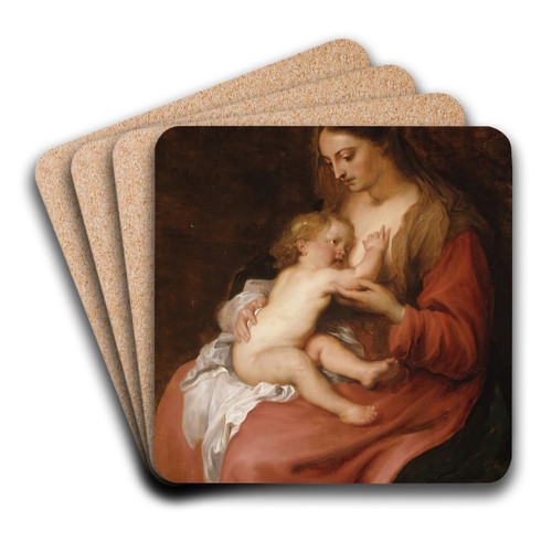 Virgin and Child by Anthony van Dyck Art Drink Coaster set