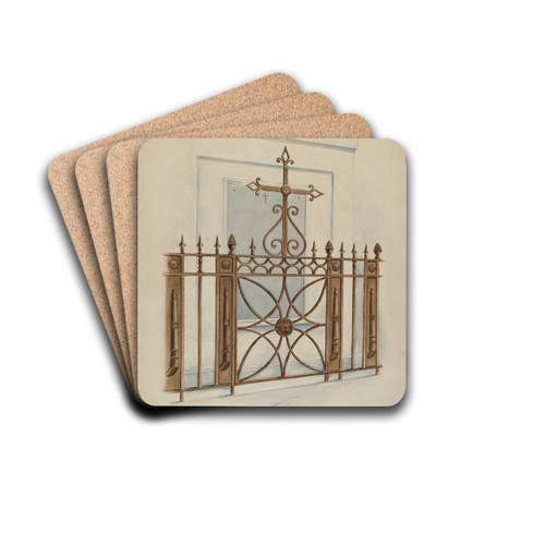 Iron Gate and Fence by Al Curry Drink Coasters - set of 4 Iron Gate and Fence by Al Curry Drink Coasters - set of 4