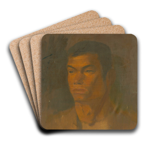Head of a Gypsy Boy by Ladislav Mednynszky Art Drink Coaster set