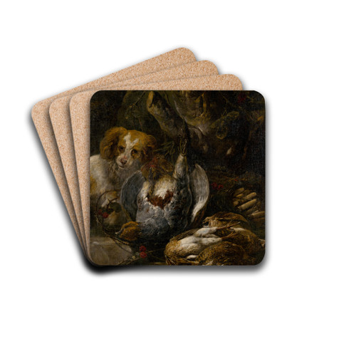 Hunting Still Life by Jan Fyt Drink Coasters - set of 4 Hunting Still Life by Jan Fyt Drink Coasters - set of 4